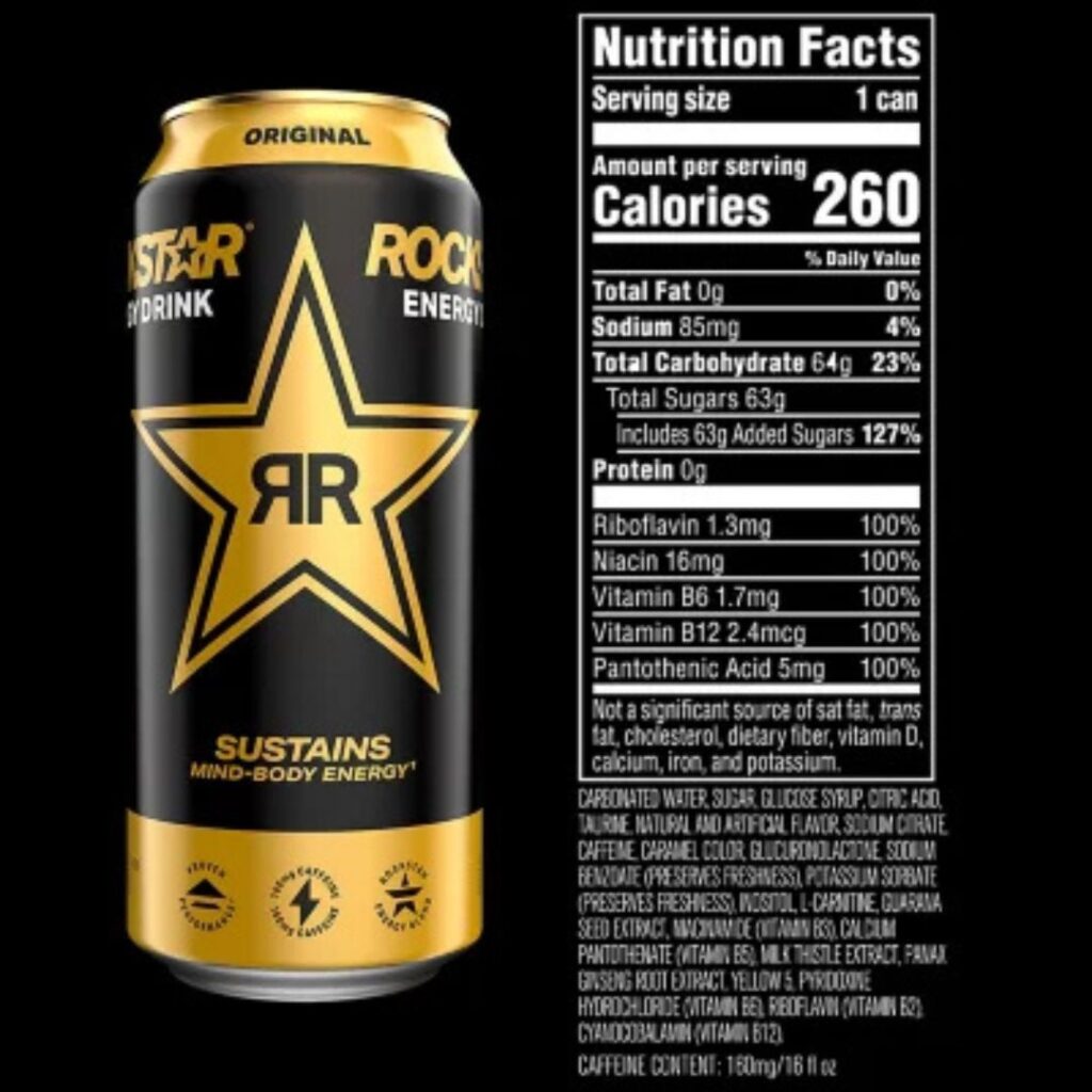 Nutritional Facts of Rockstar Energy Drink