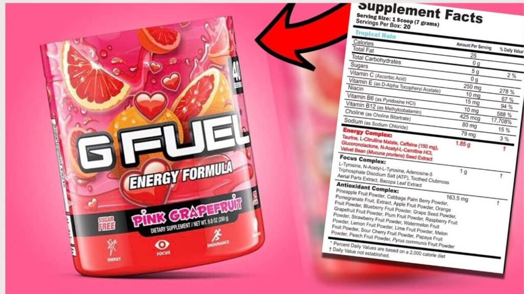 Nutritional Information of G Fuel Good