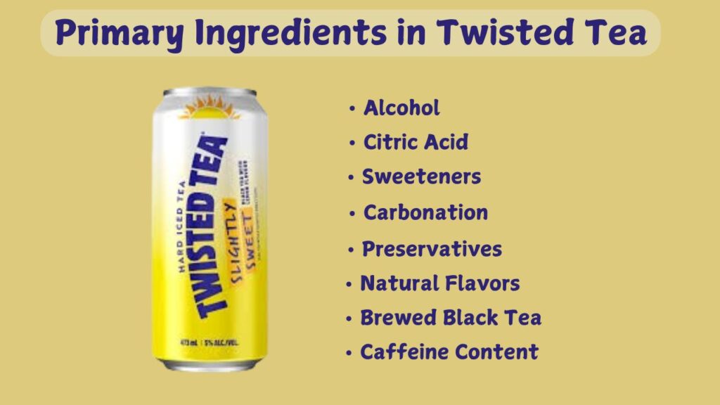 nutritional facts Twisted Tea Ingredients