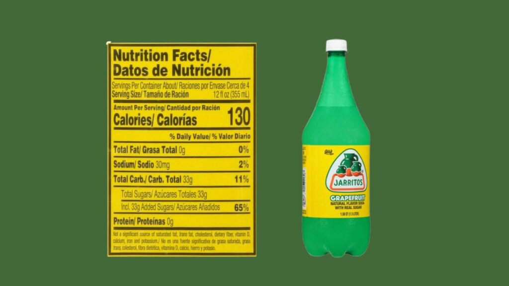  Jarritos Grapefruit Soda nutritional facts